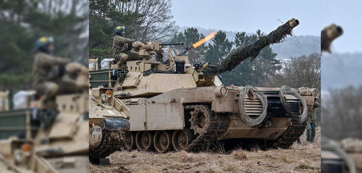 Die US-Regierung wird der Ukraine zur Abwehr des russischen Angriffskriegs 31 Kampfpanzer vom Typ M1 Abrams liefern. (Archiv: Keystone/dpa/Armin Weigel)