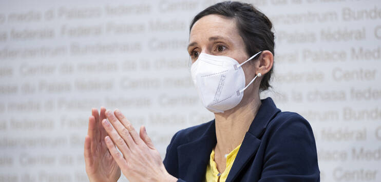 Tanja Stadler, Präsidentin der National COVID-19 Science Task Force, sagt eine «Superinfektionswoche» noch im Januar voraus. (Bild: KEYSTONE/Peter Klaunzer)