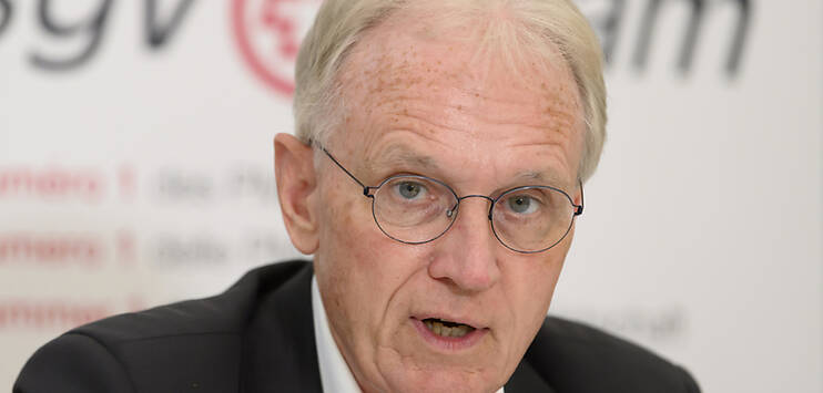 Hans-Ulrich Bigler, Direktor des Schweizerischen Gewerbeverbands (SGV), an einer Medienkonferenz in Bern im Juni 2021. (Archivbild: KEYSTONE/ANTHONY ANEX)