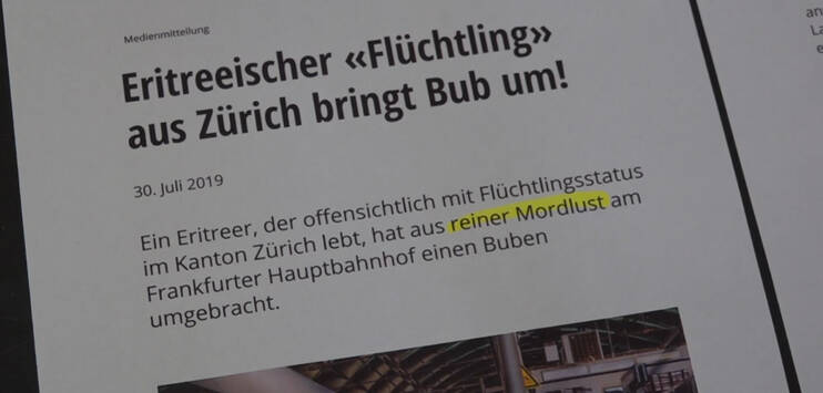 Die SVP findet in einem Schreiben nach der Tat in Frankfurt deutliche Worte. (Screenshot: TELE TOP)